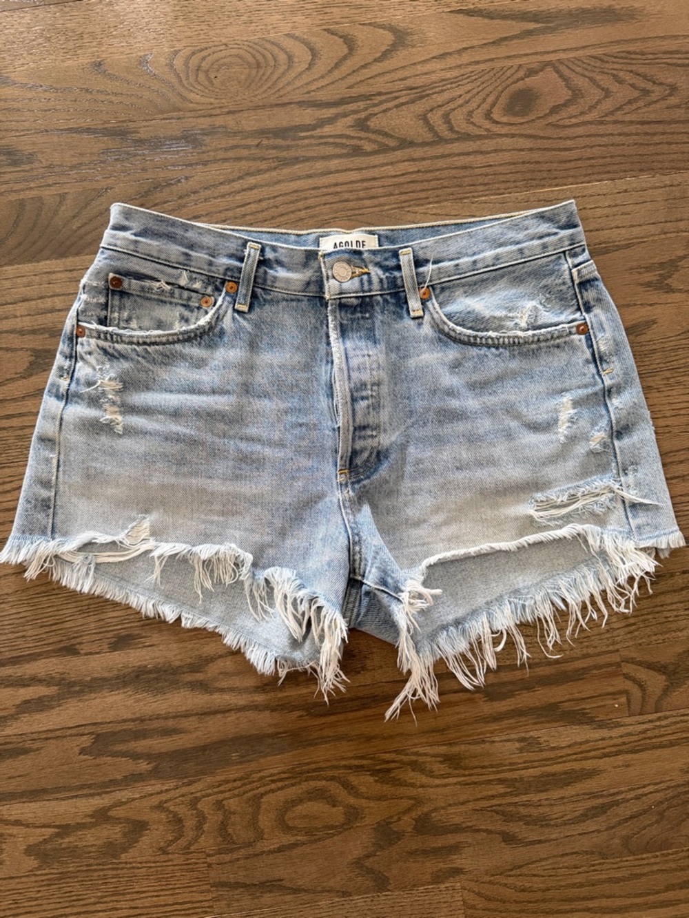 Agolde Parker Distressed Denim Shorts